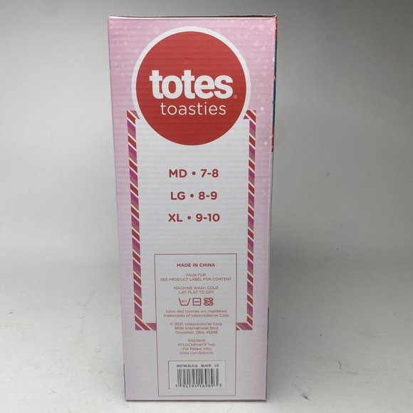 Totes Toasties Women' s Faux Fur Thong Slippers Color Black Size LG ( 8-9 ) - Picture 2 of 9